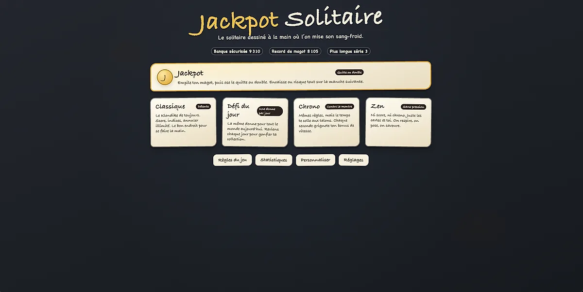 Aperçu du projet Jackpot Solitaire